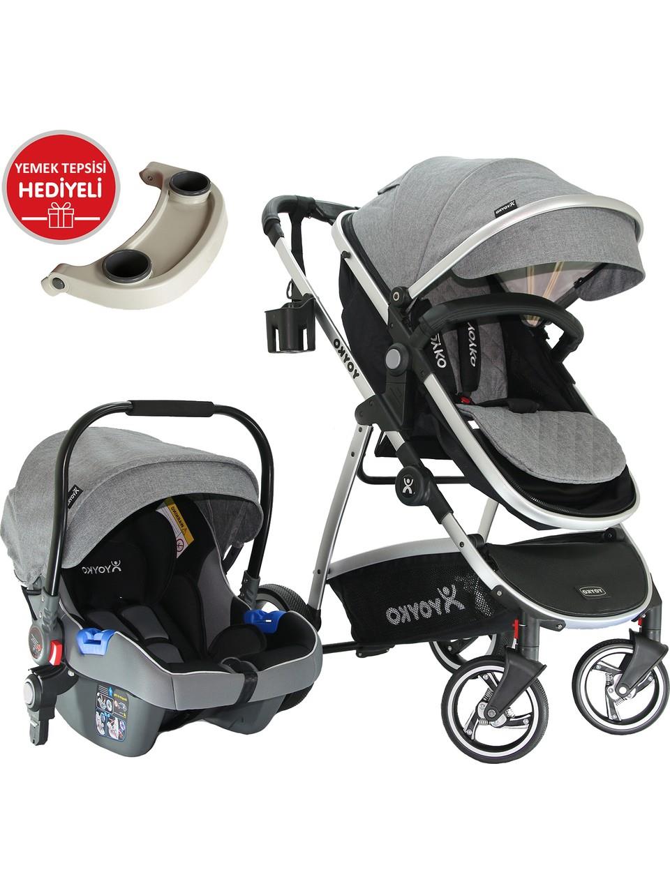 Yoyko City Seyahat Sistem Bebek Arabası 3 İn 1 Gri Silver