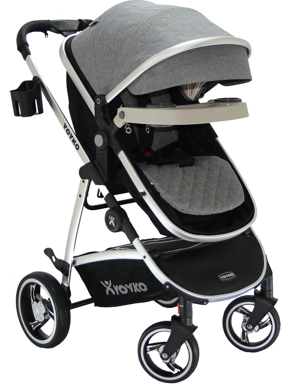 Yoyko City Seyahat Sistem Bebek Arabası 3 İn 1 Gri Silver