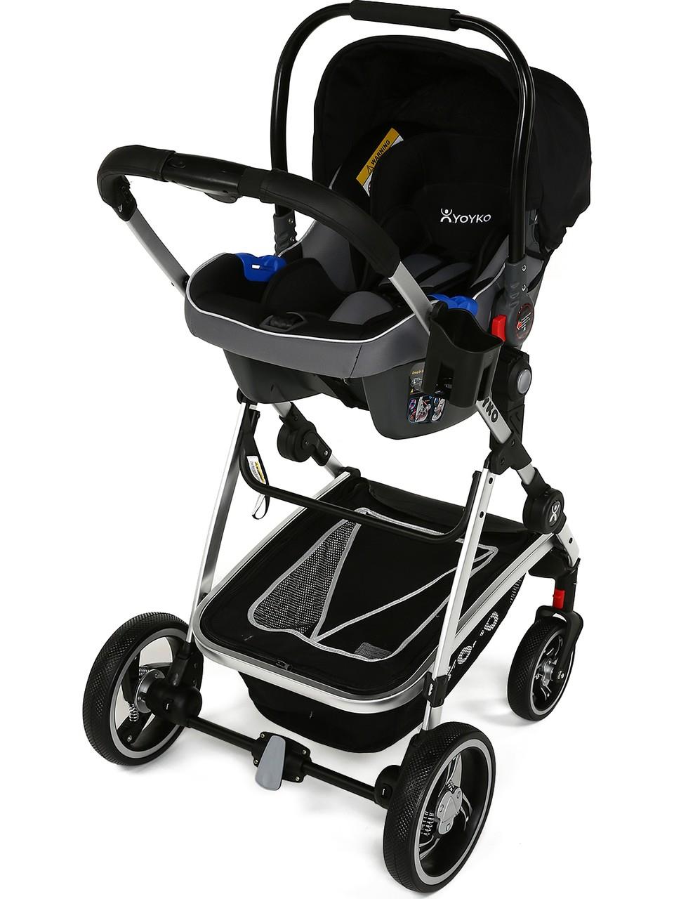 Yoyko City Seyahat Sistem Bebek Arabası 3 İn 1 Gri Silver
