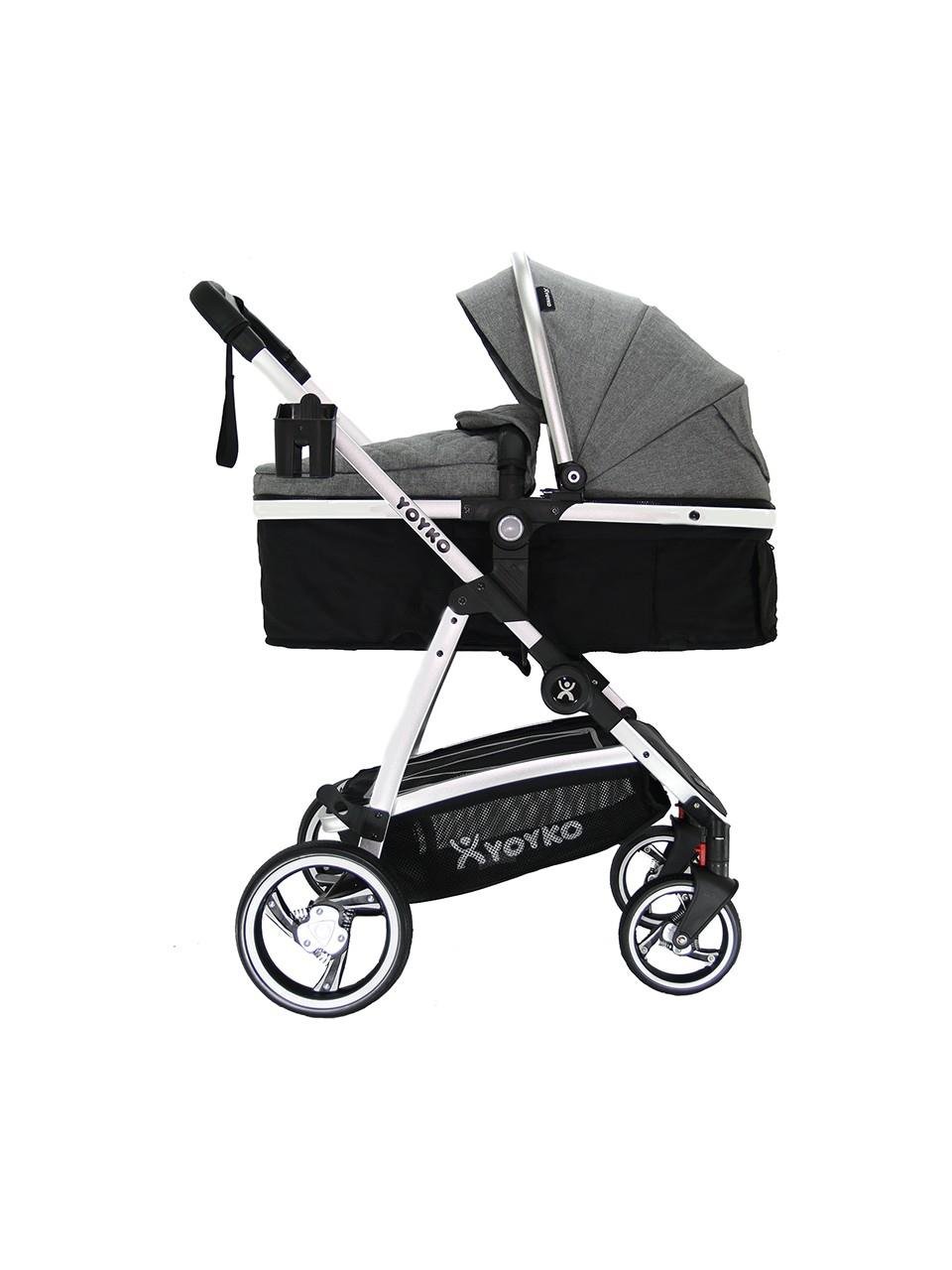 Yoyko City Seyahat Sistem Bebek Arabası 3 İn 1 Gri Silver