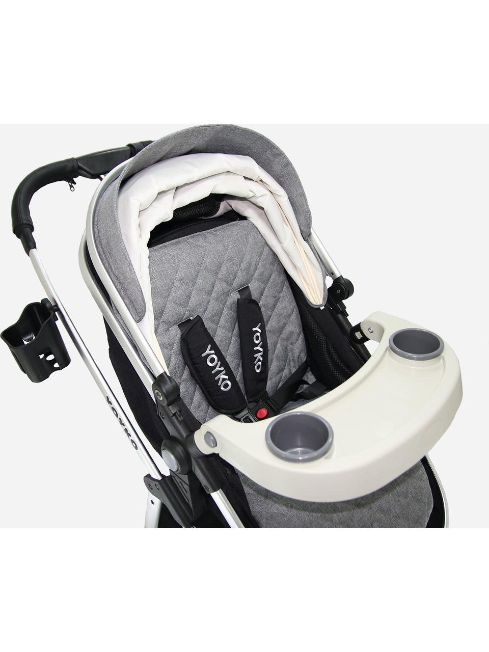 Yoyko City Seyahat Sistem Bebek Arabası 3 İn 1 Gri Silver