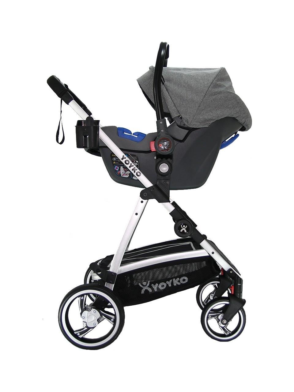 Yoyko City Seyahat Sistem Bebek Arabası 3 İn 1 Gri Silver