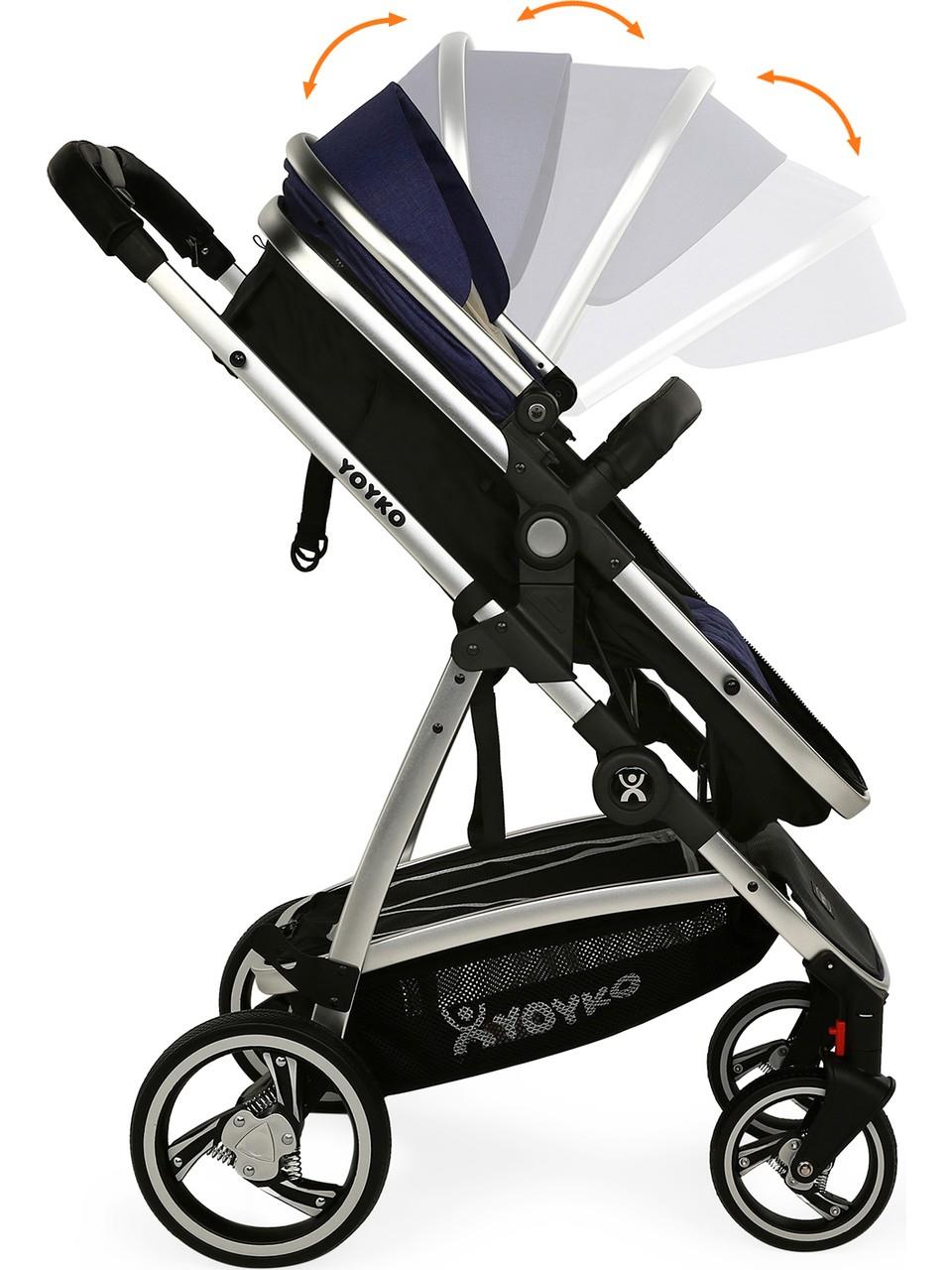 Yoyko City Seyahat Sistem Bebek Arabası 3 İn 1 Gri Silver
