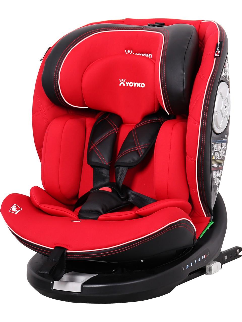 Yoyko Ultimate 360 ° Dönebilir Yatabilir 0-36 Kg Deri Oto Koltuğu ISOFIX/SIP/LATCH Gri