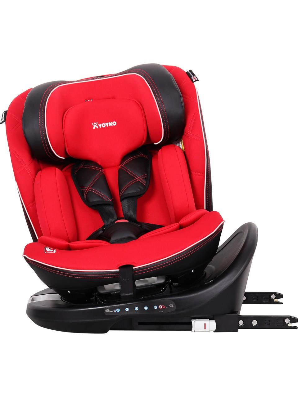 Yoyko Ultimate 360 ° Dönebilir Yatabilir 0-36 Kg Deri Oto Koltuğu ISOFIX/SIP/LATCH Gri