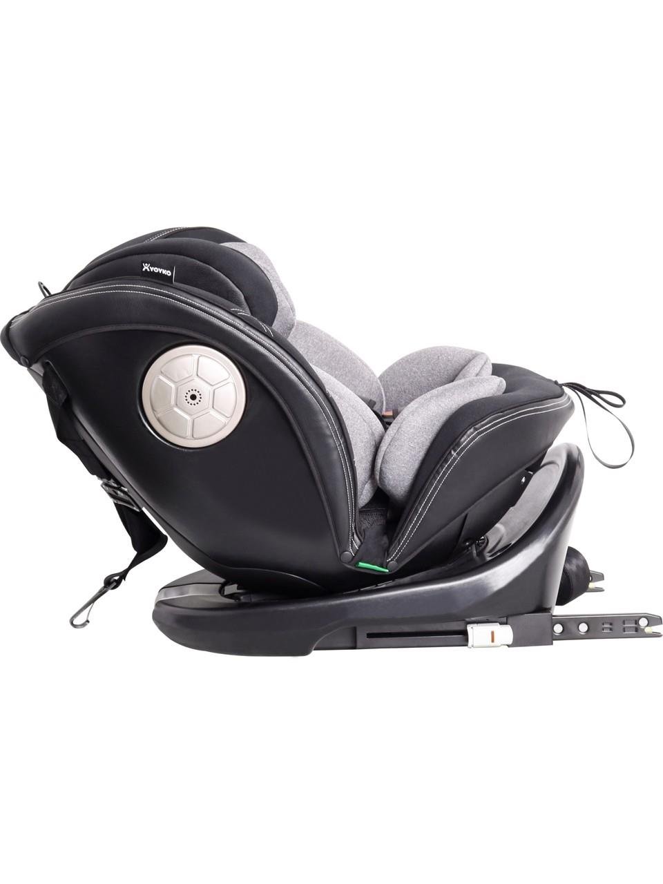 Yoyko Ultimate 360 ° Dönebilir Yatabilir 0-36 Kg Deri Oto Koltuğu ISOFIX/SIP/LATCH Gri