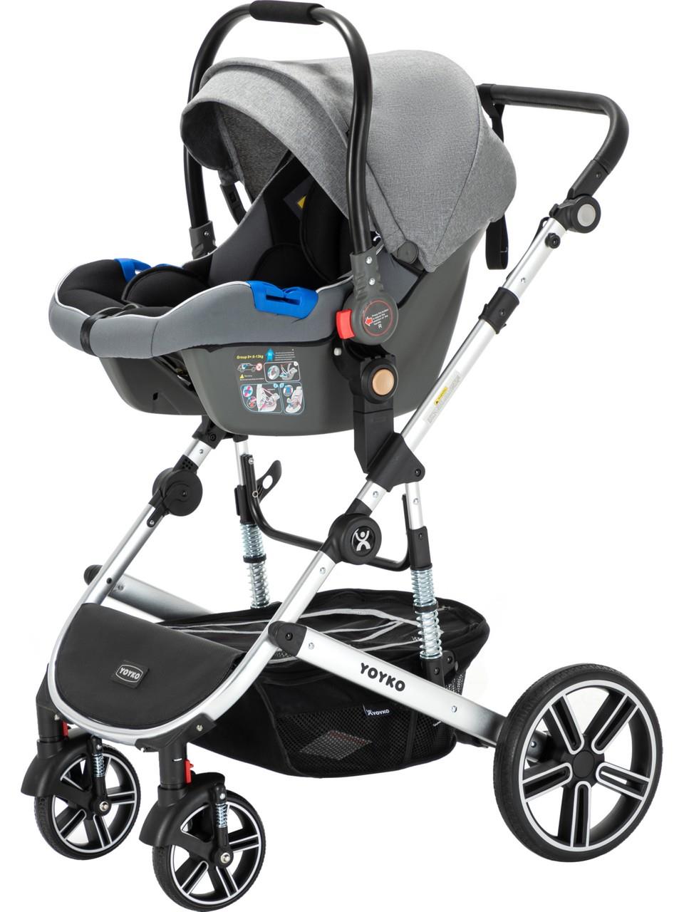 Yoyko Ultimate Travel Sistem Bebek Arabası 3 in 1 Gri Silver