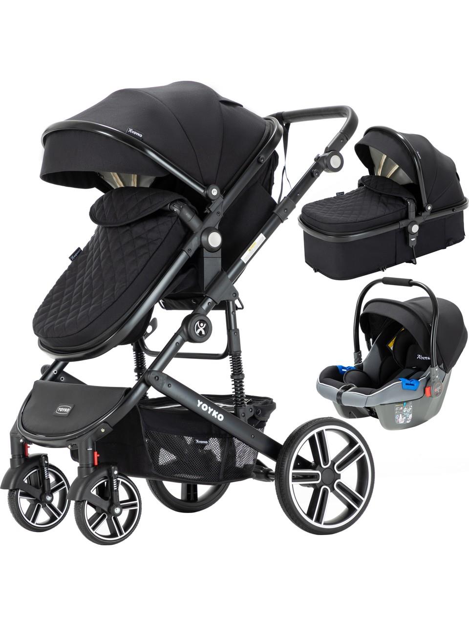 Yoyko Ultimate Travel Sistem Bebek Arabası 3 in 1 Gri Silver
