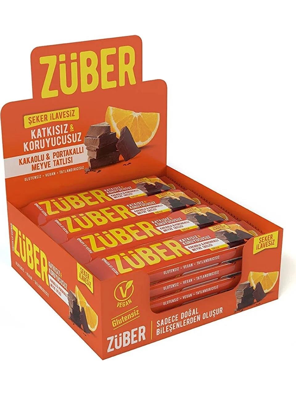 Züber Kakaolu ve Portakallı Meyve Tatlısı 40 gr x 12 li