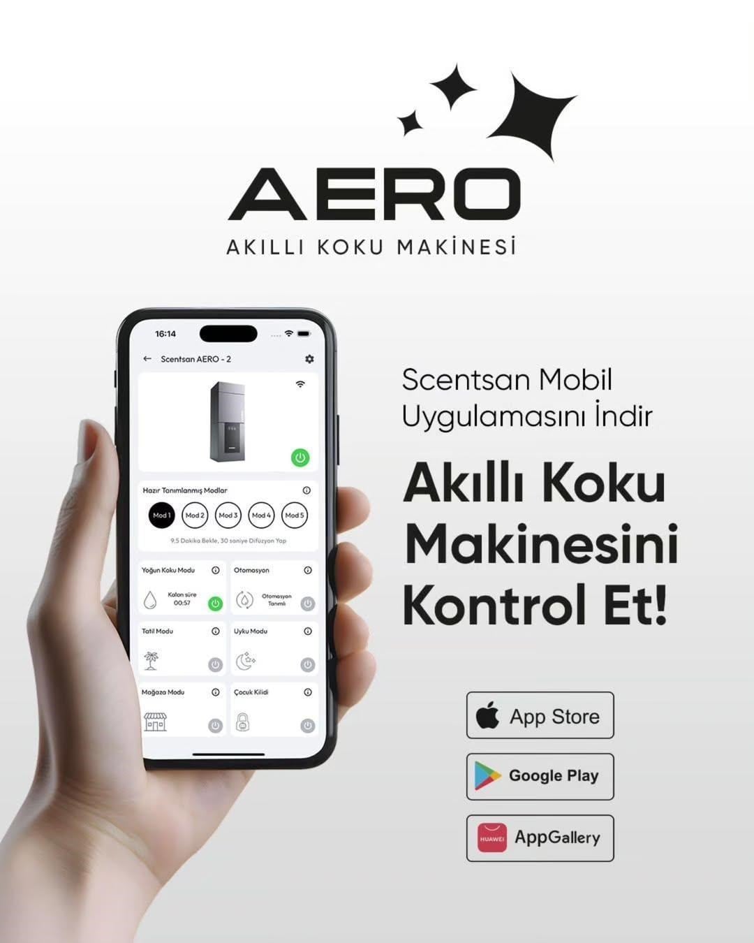 AERO Akıllı Koku Makinesi Antrasit