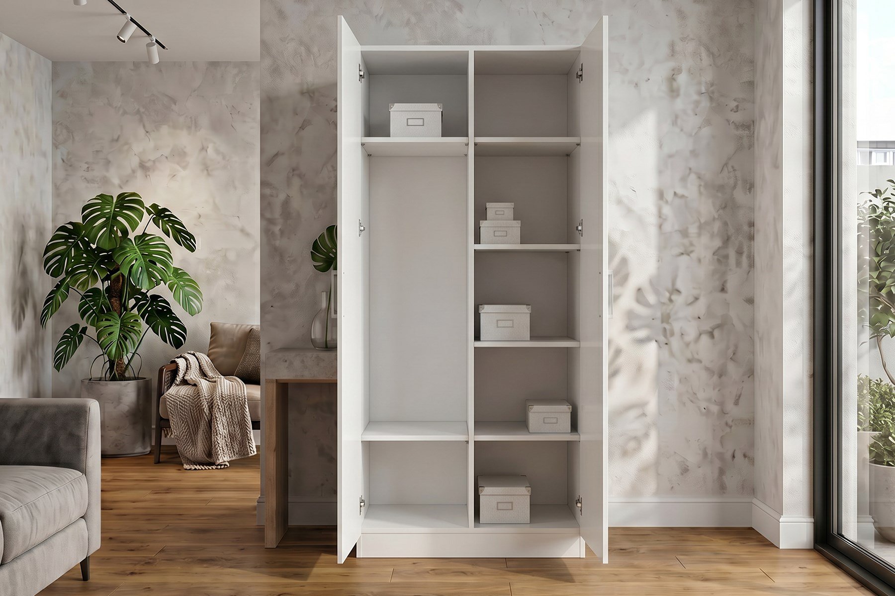 Letto 2 Kapaklı Ahşap Dolap