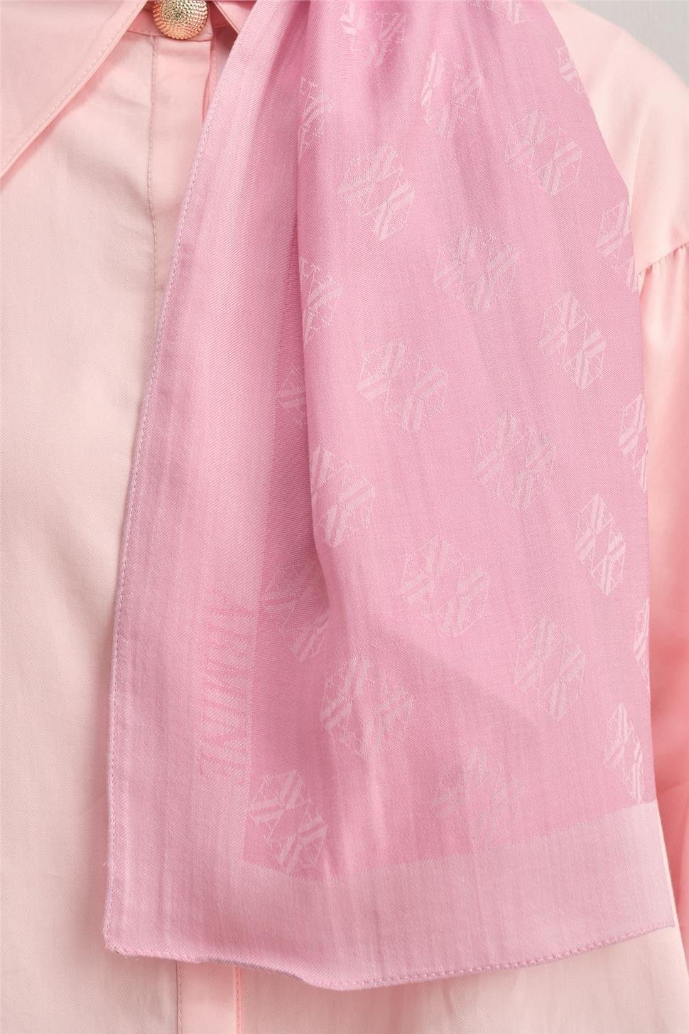 Armine Tensel İpek Minimal Monogram Desen Şal