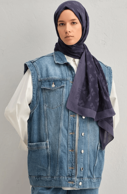 Armine Tensel İpek Minimal Monogram Desen Şal