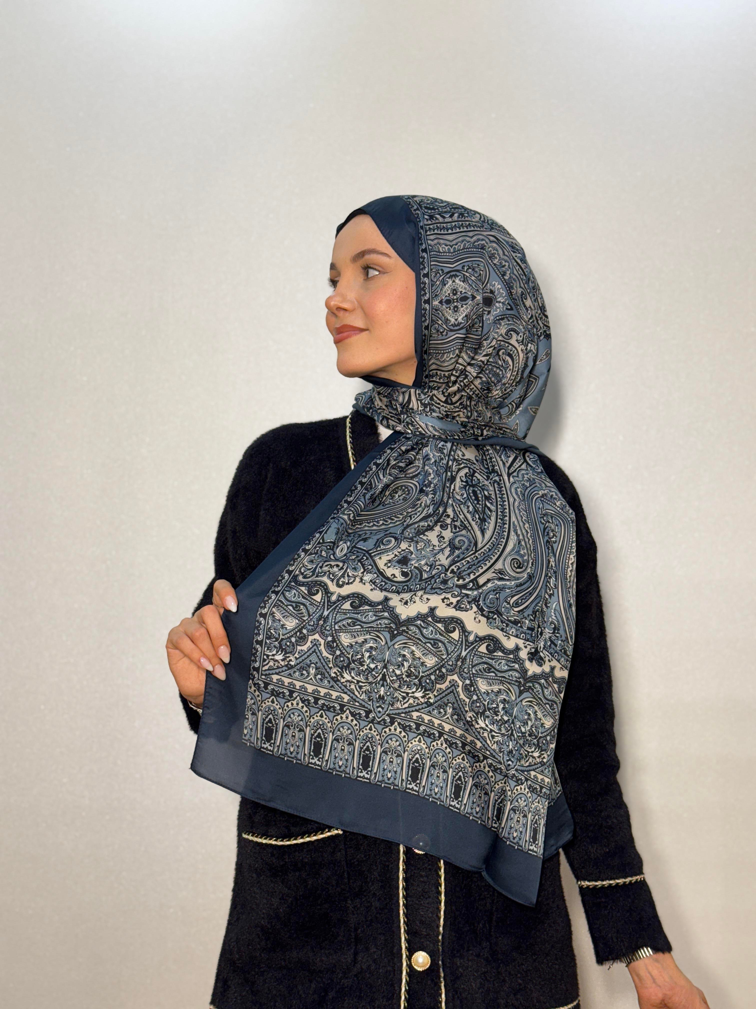 DESENLİ ALFA VUAL İPEK ŞAL ETNİK DESEN