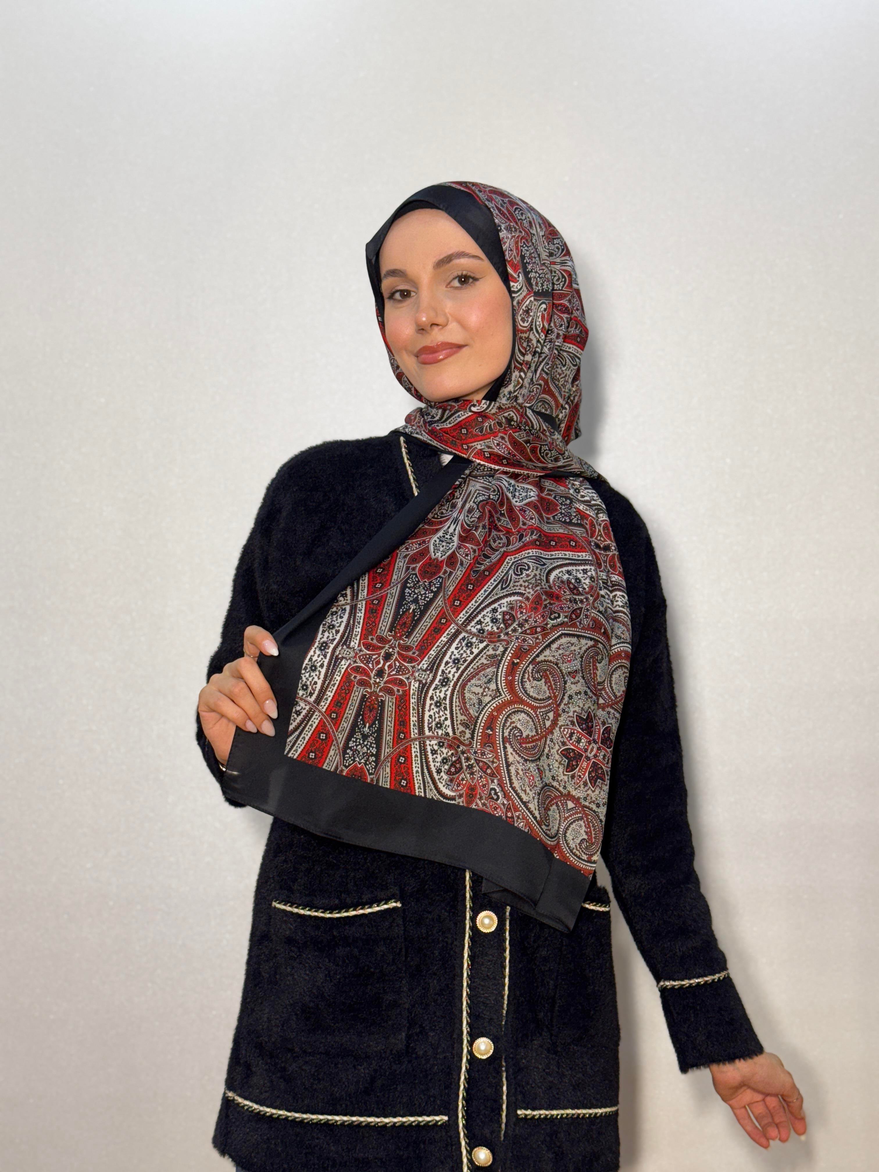 DESENLİ ALFA VUAL İPEK ŞAL ETNİK DESEN