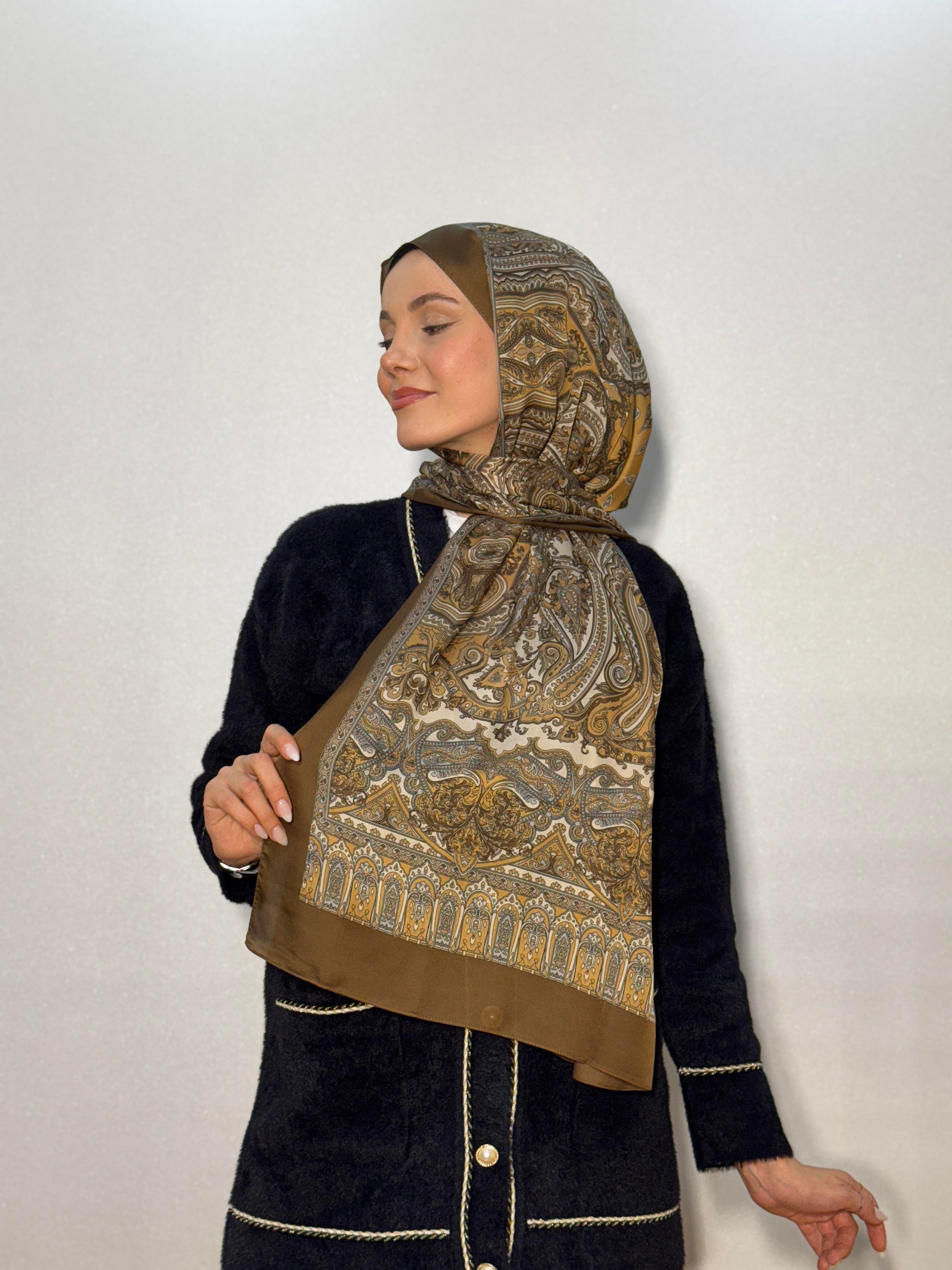 DESENLİ ALFA VUAL İPEK ŞAL ETNİK DESEN