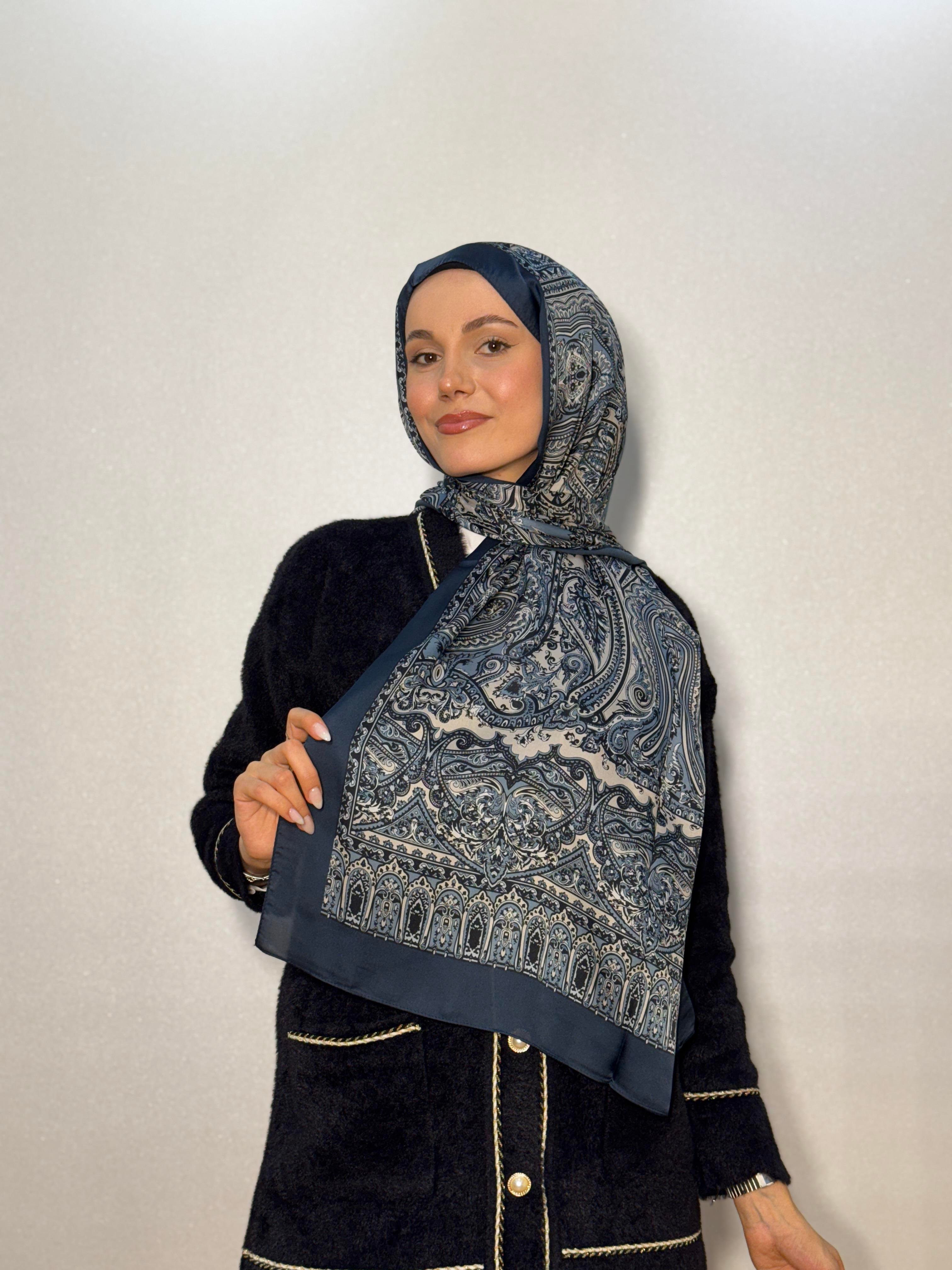 DESENLİ ALFA VUAL İPEK ŞAL ETNİK DESEN