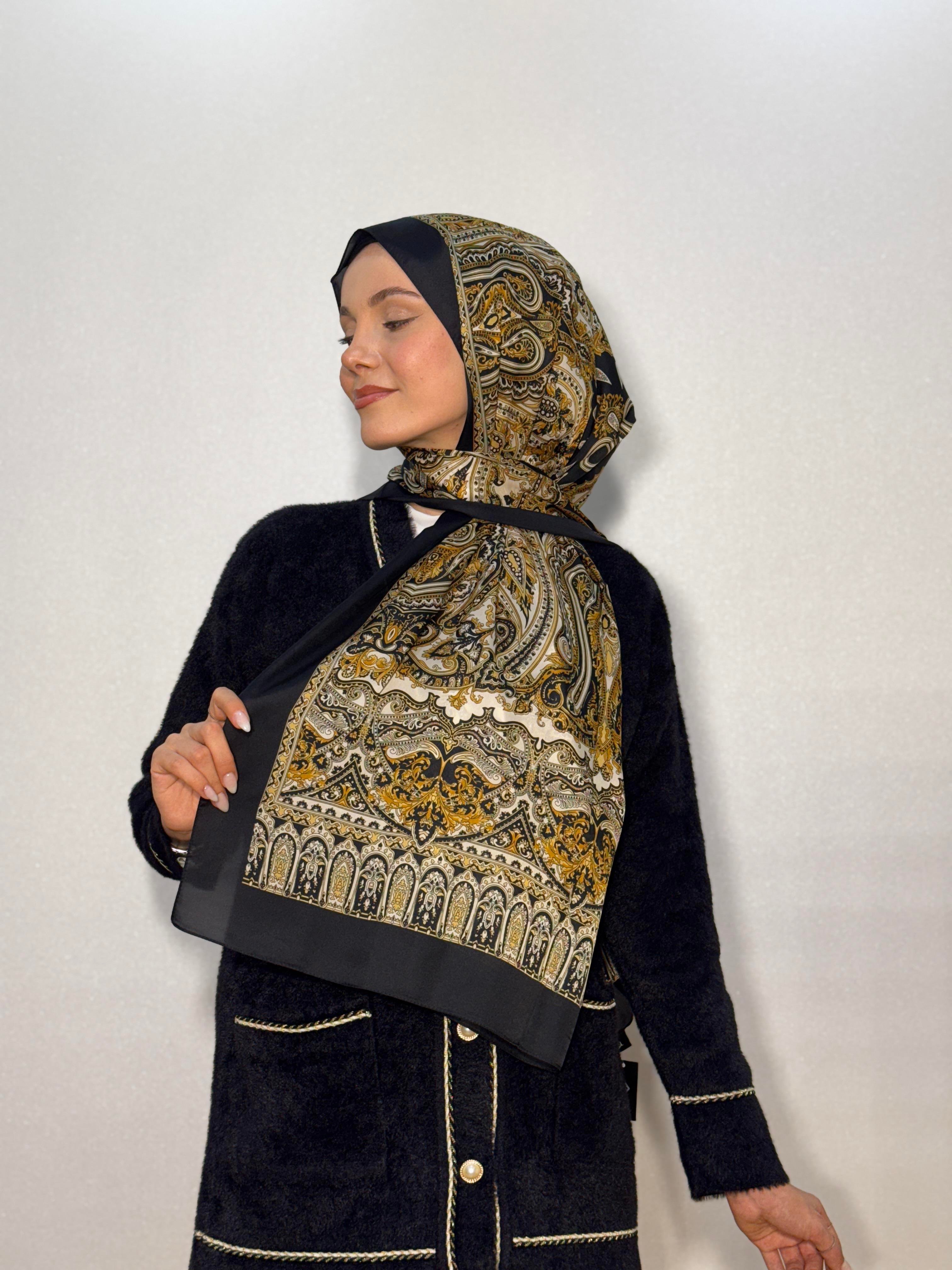 DESENLİ ALFA VUAL İPEK ŞAL ETNİK DESEN