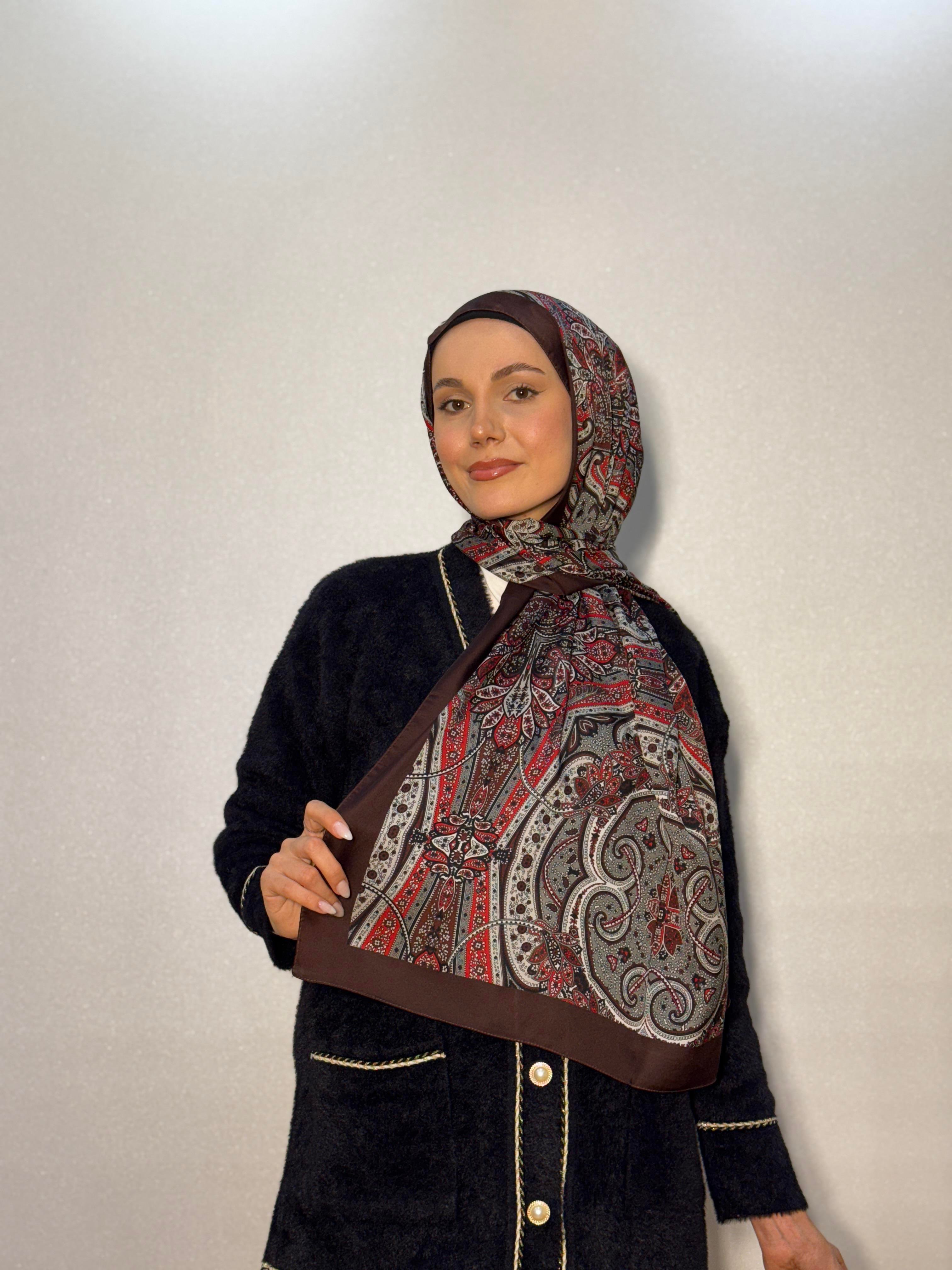 DESENLİ ALFA VUAL İPEK ŞAL ETNİK DESEN