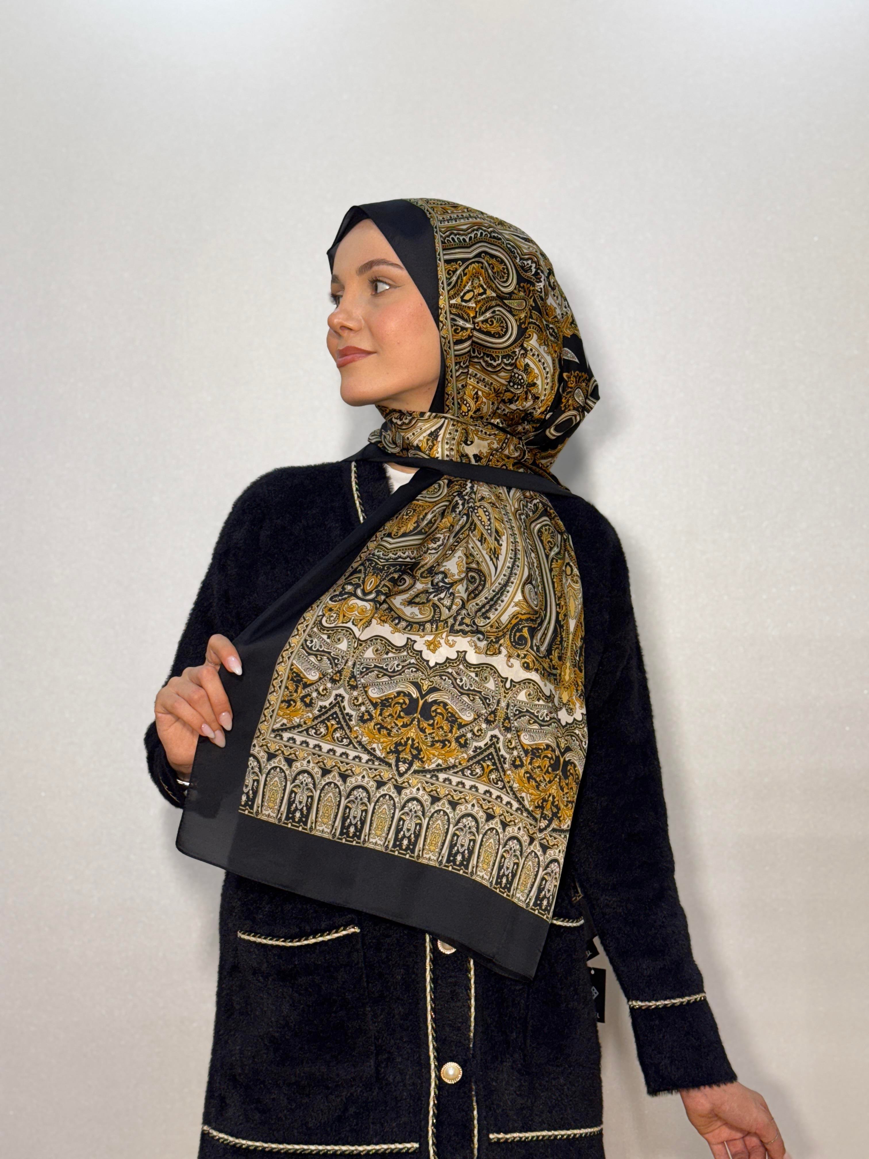 DESENLİ ALFA VUAL İPEK ŞAL ETNİK DESEN