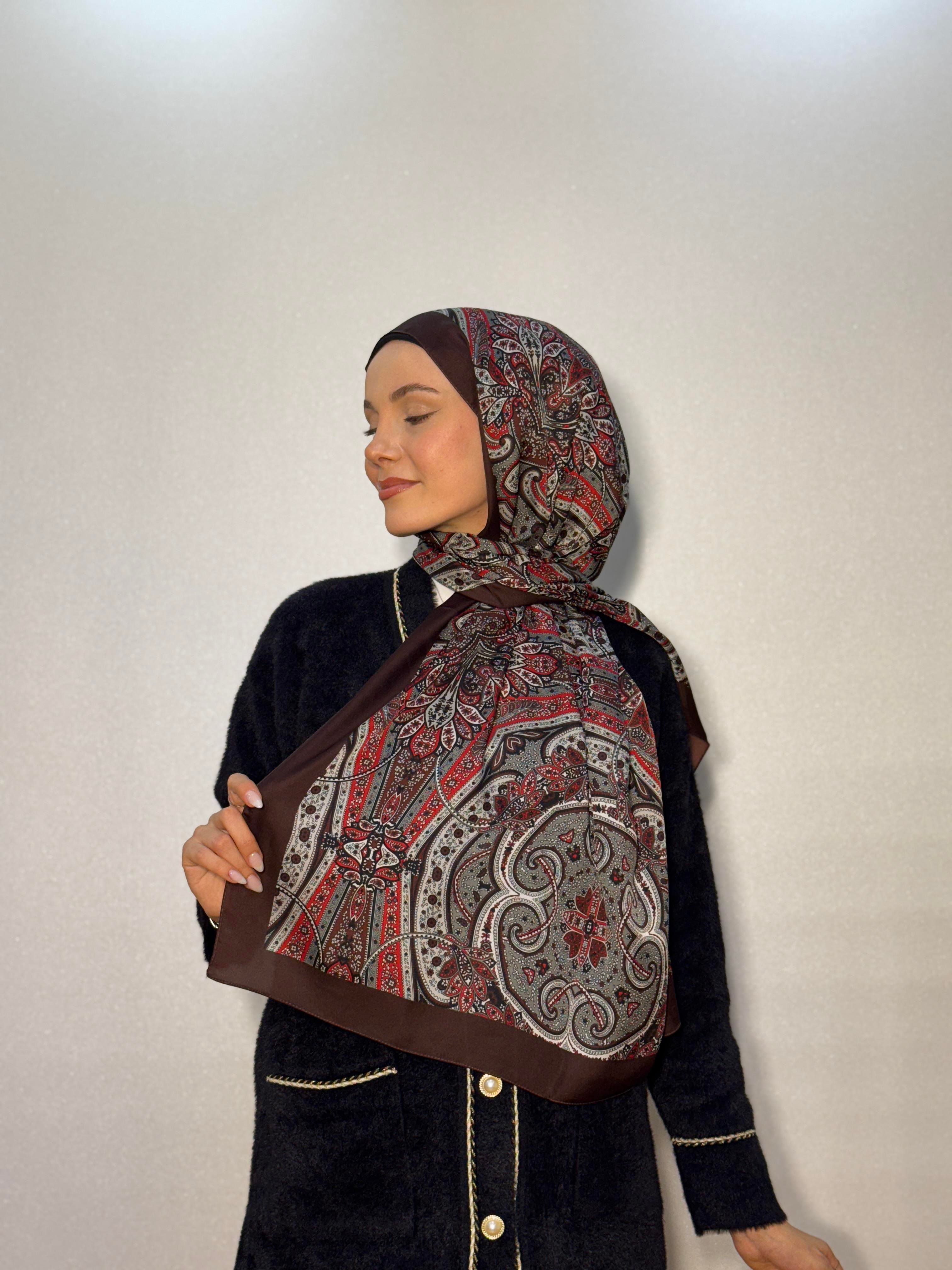 DESENLİ ALFA VUAL İPEK ŞAL ETNİK DESEN