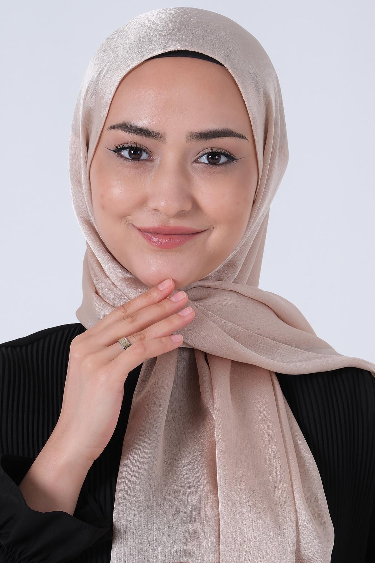 Harem Scarf Janjan Şal Koyu Bej