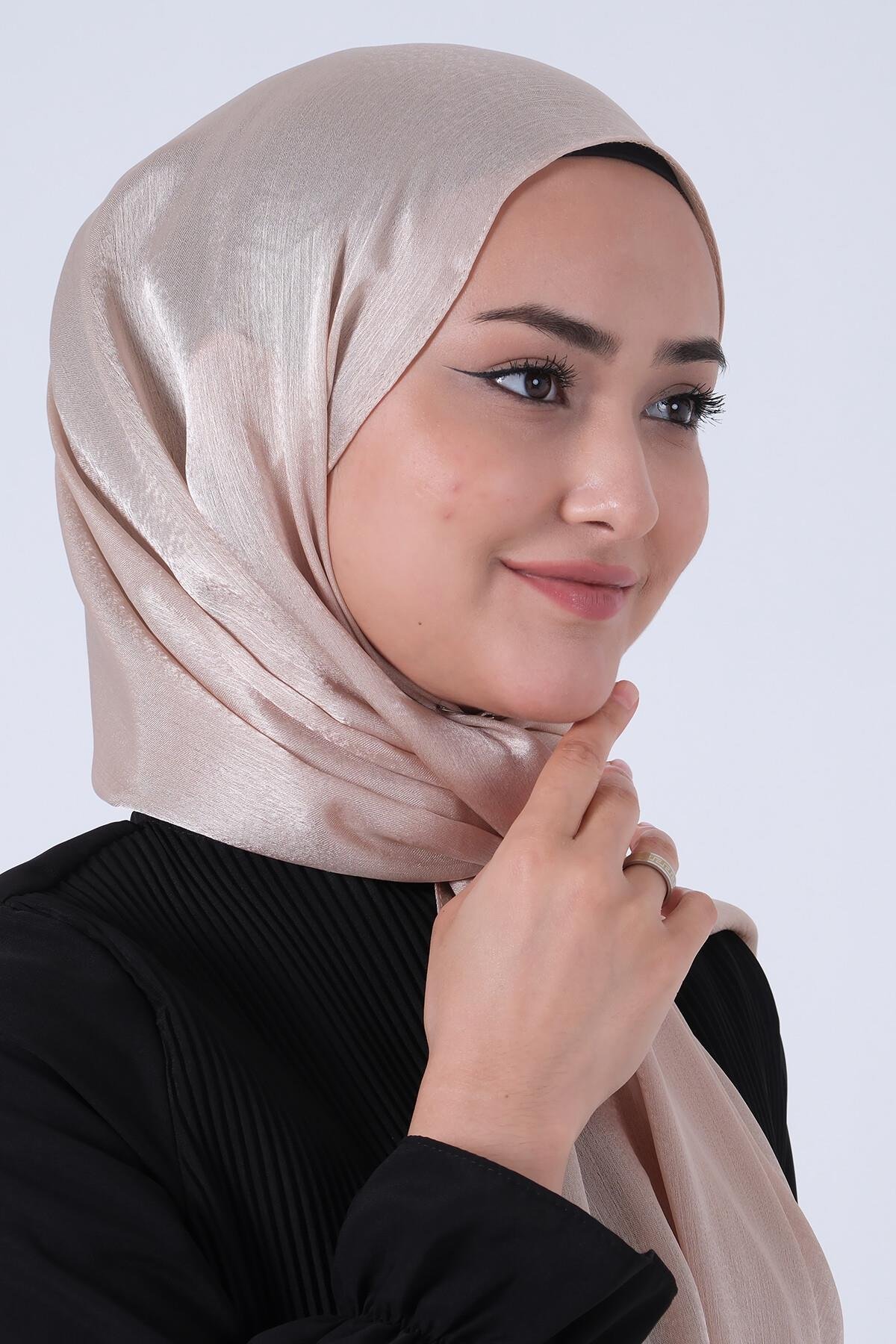 Harem Scarf Janjan Şal Koyu Bej