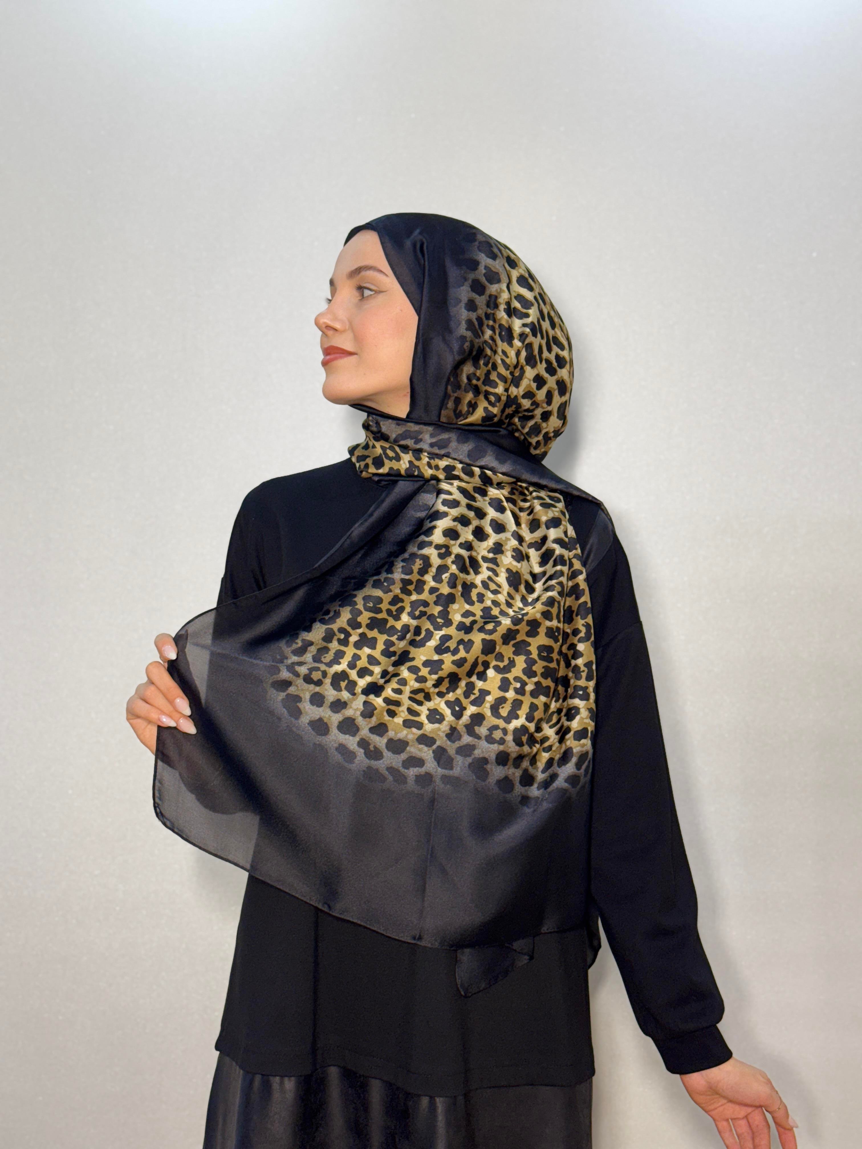 LEOPAR DESEN İTHAL VUAL İPEK ŞAL