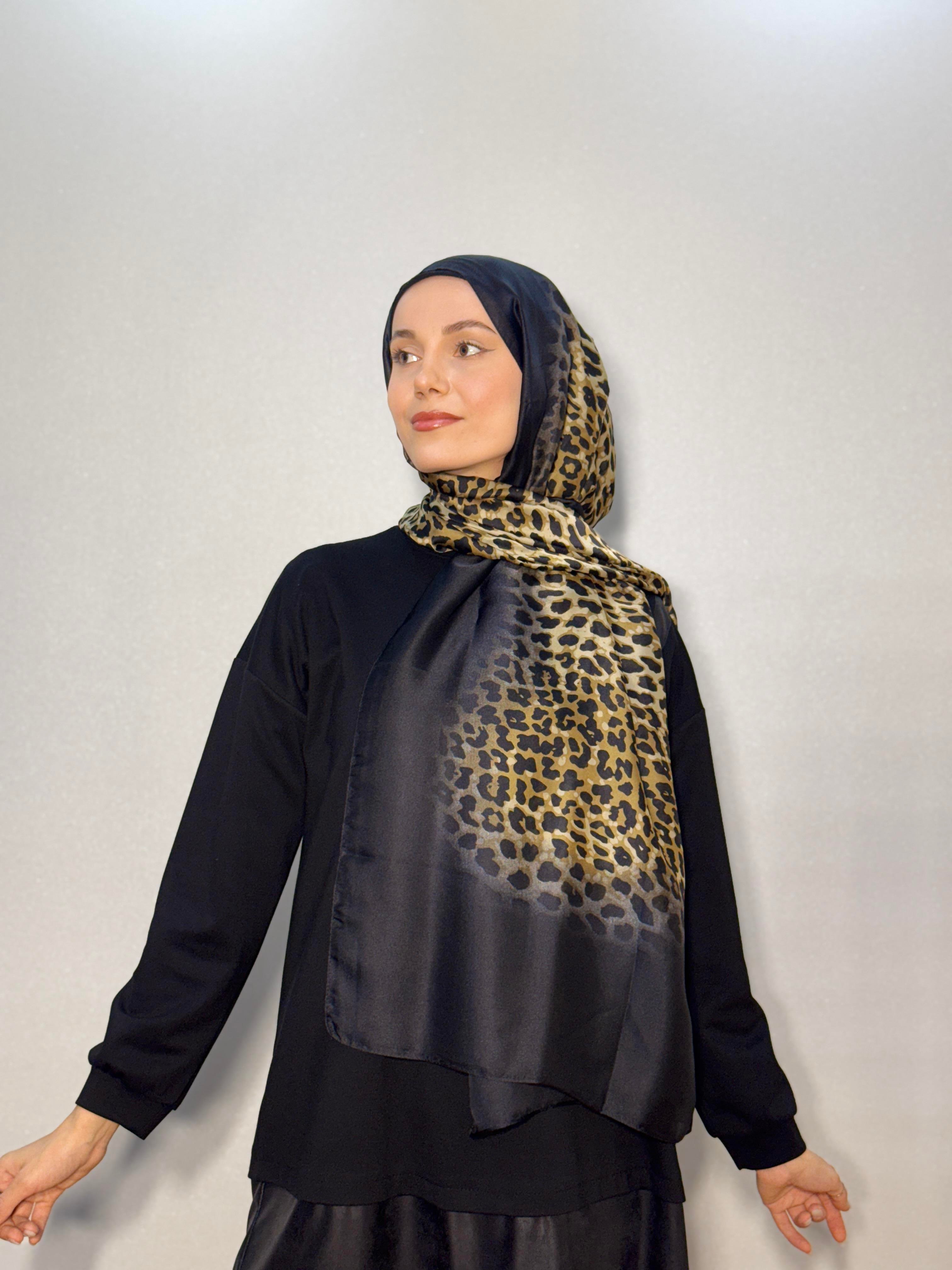 LEOPAR DESEN İTHAL VUAL İPEK ŞAL