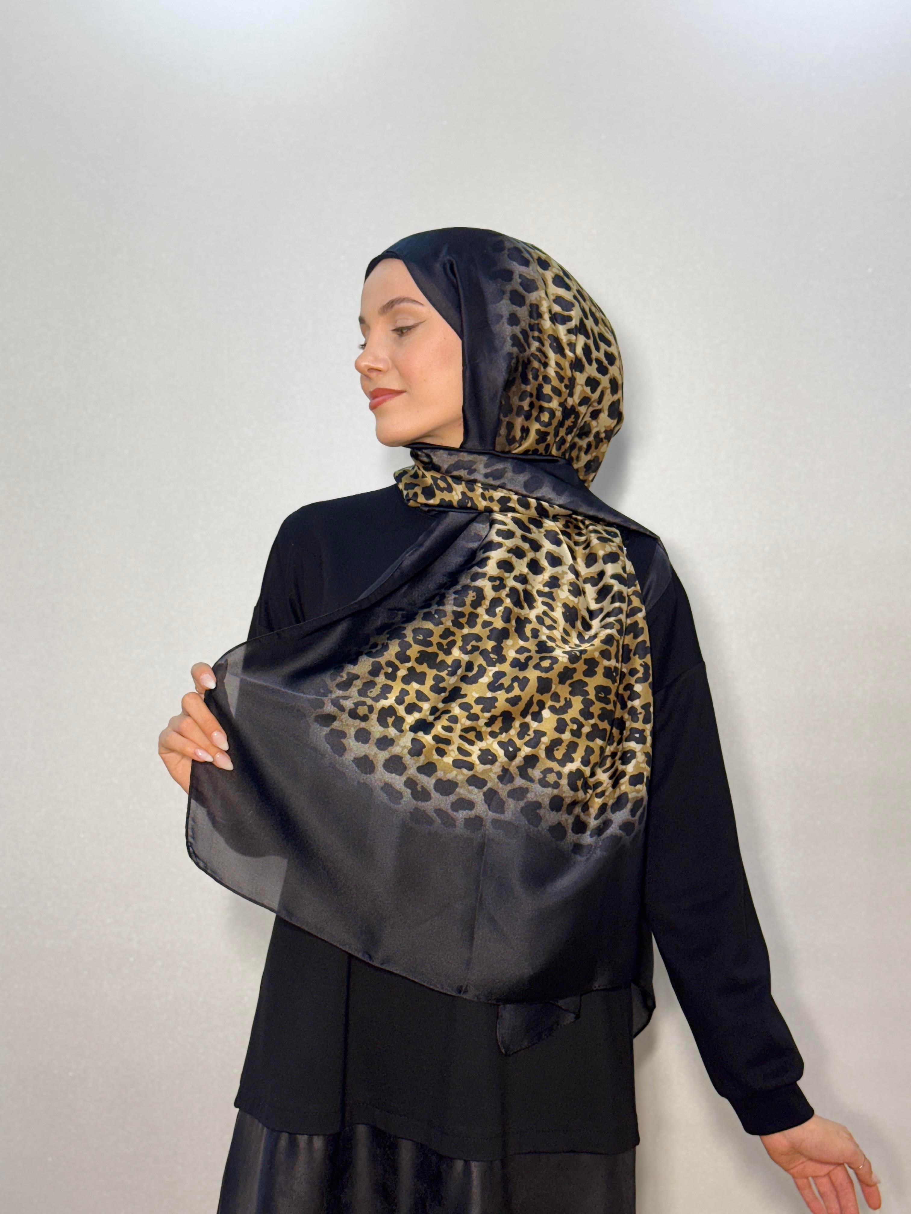 LEOPAR DESEN İTHAL VUAL İPEK ŞAL