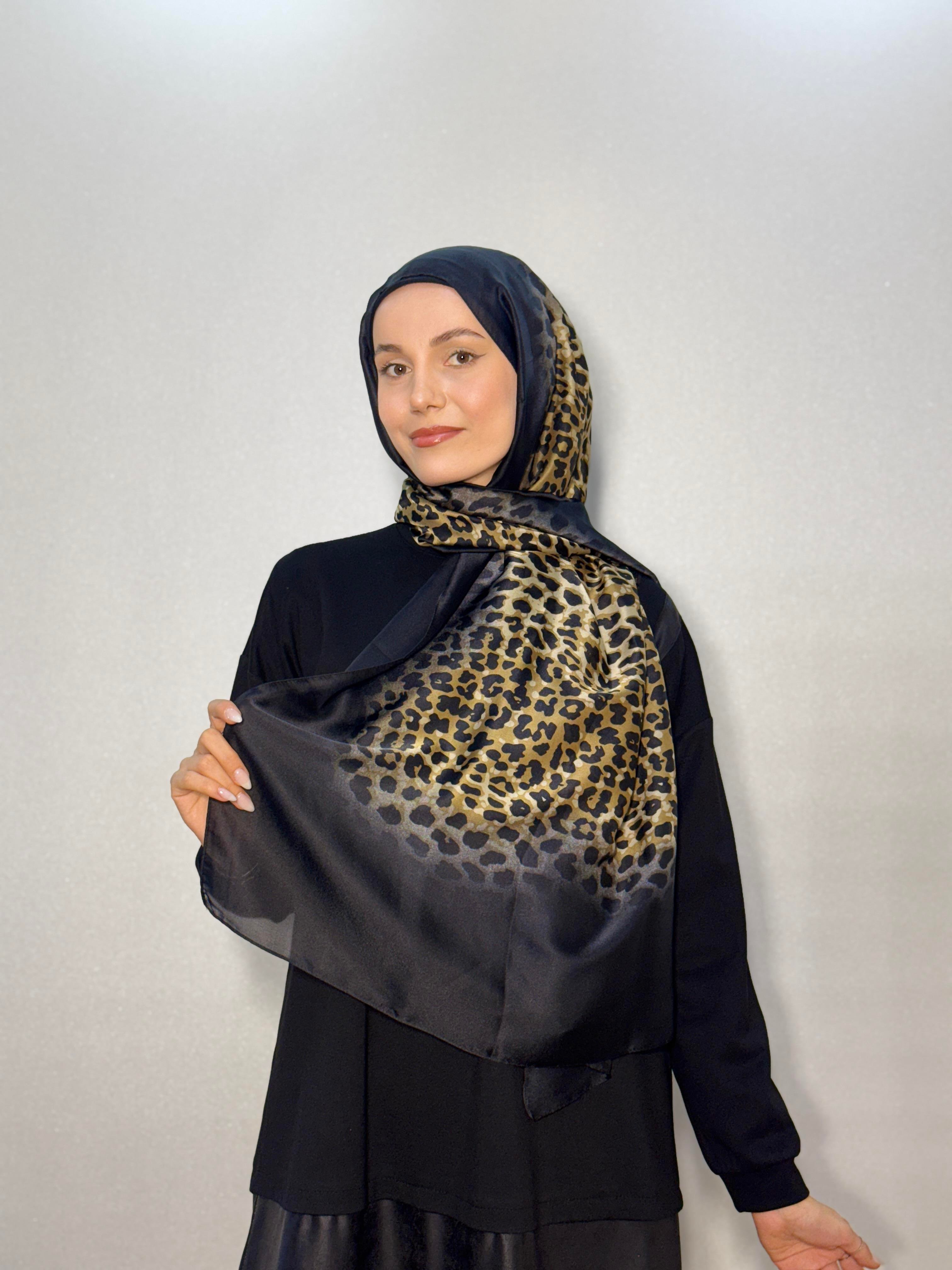 LEOPAR DESEN İTHAL VUAL İPEK ŞAL