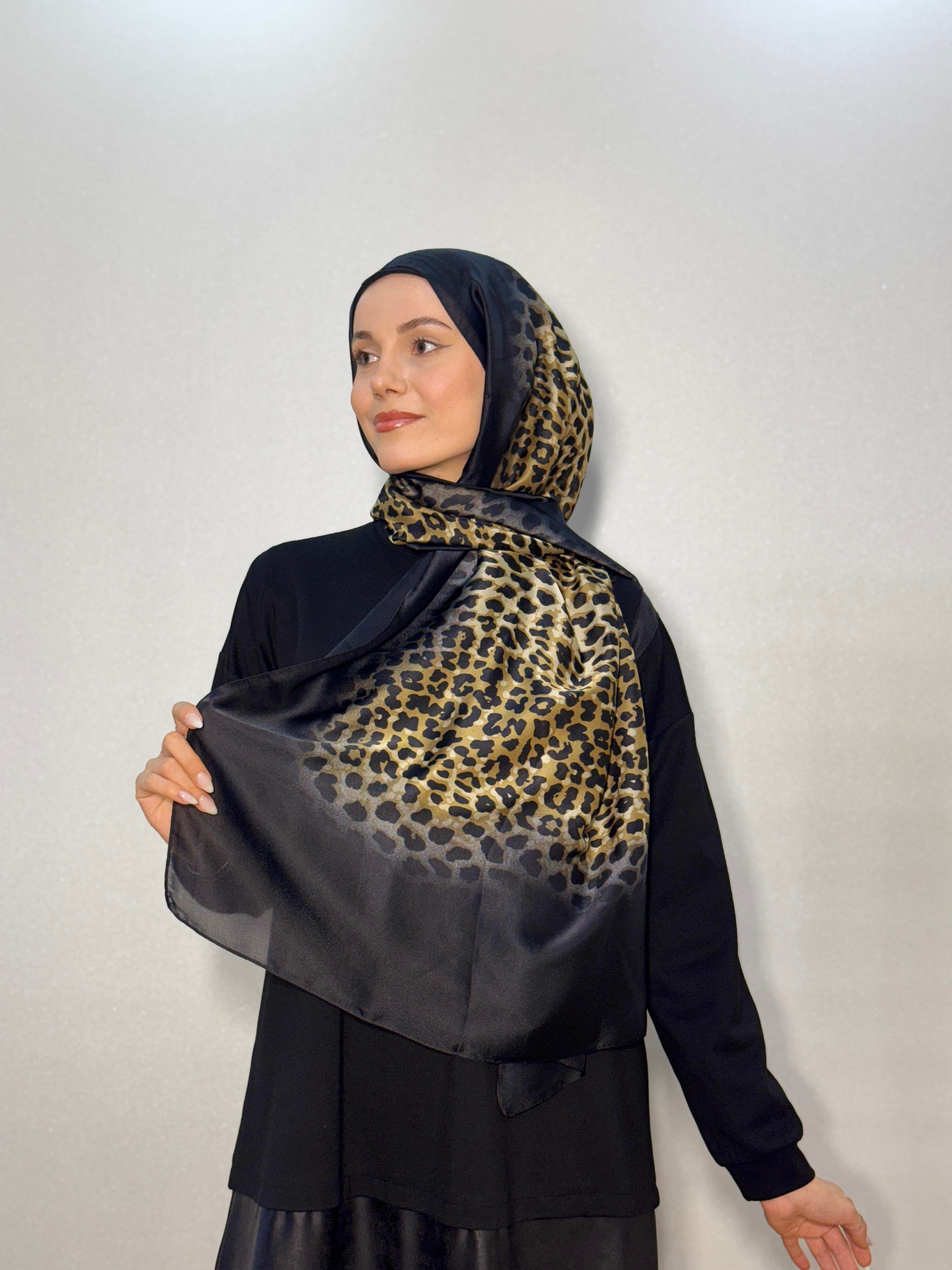 LEOPAR DESEN İTHAL VUAL İPEK ŞAL
