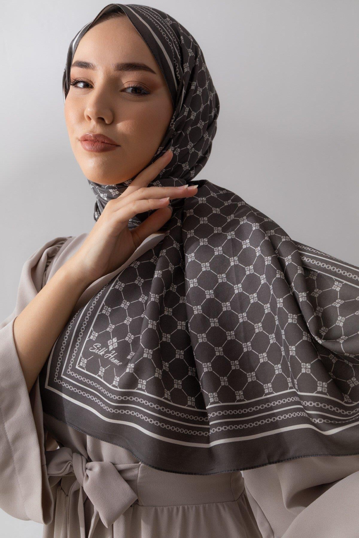 Monogram %100 Twill İpek Şal
