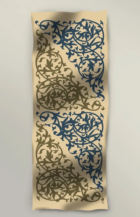 OTTOMAN TİVİL İPEK ŞAL KUM BEJİ