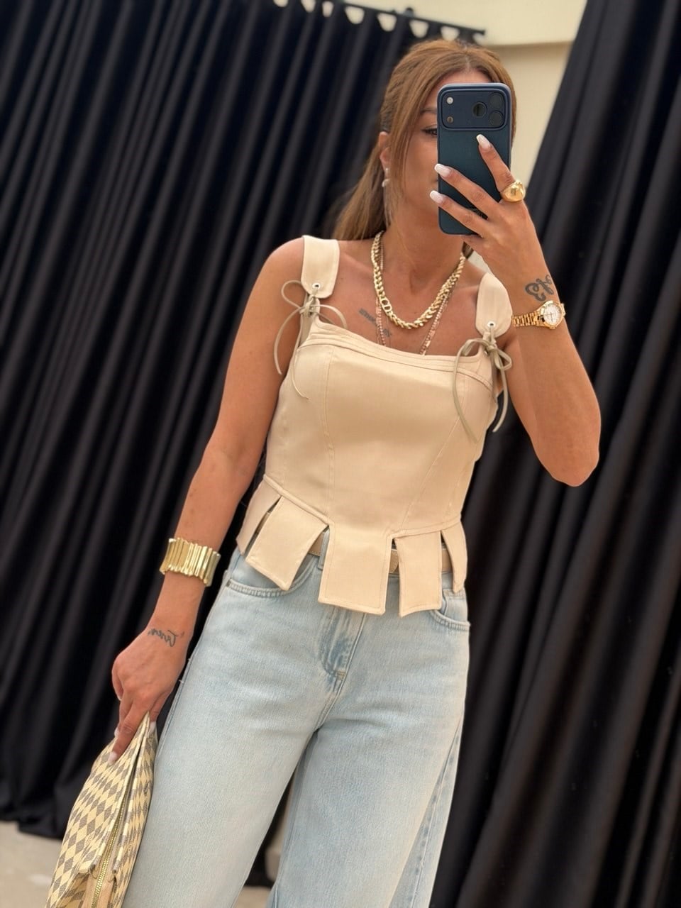 Askılı Korse Bluz