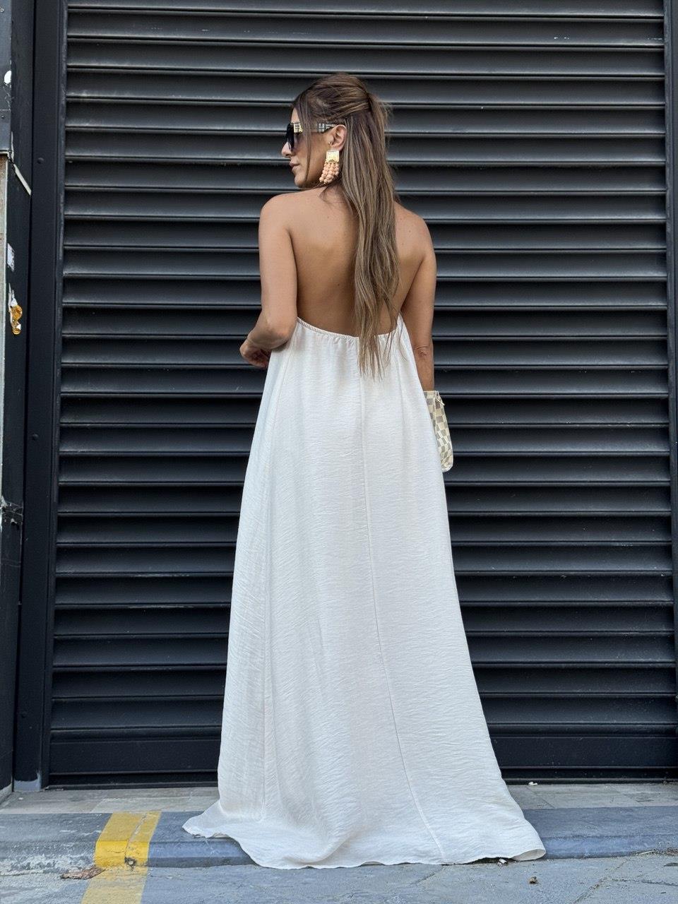 Boyundan Bglamalı Elbise Taş