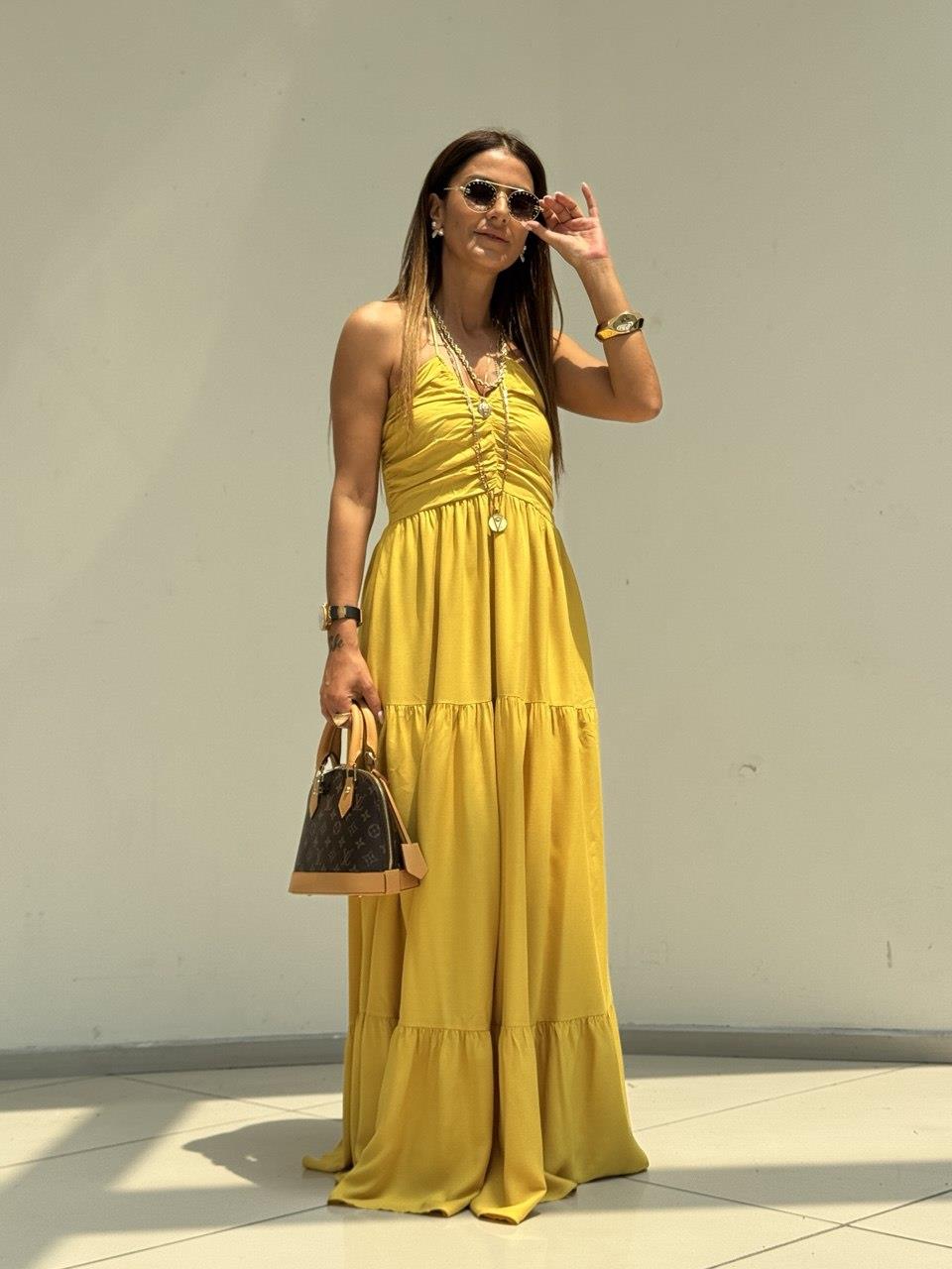 Büzgü Detaylı Elbise Olive