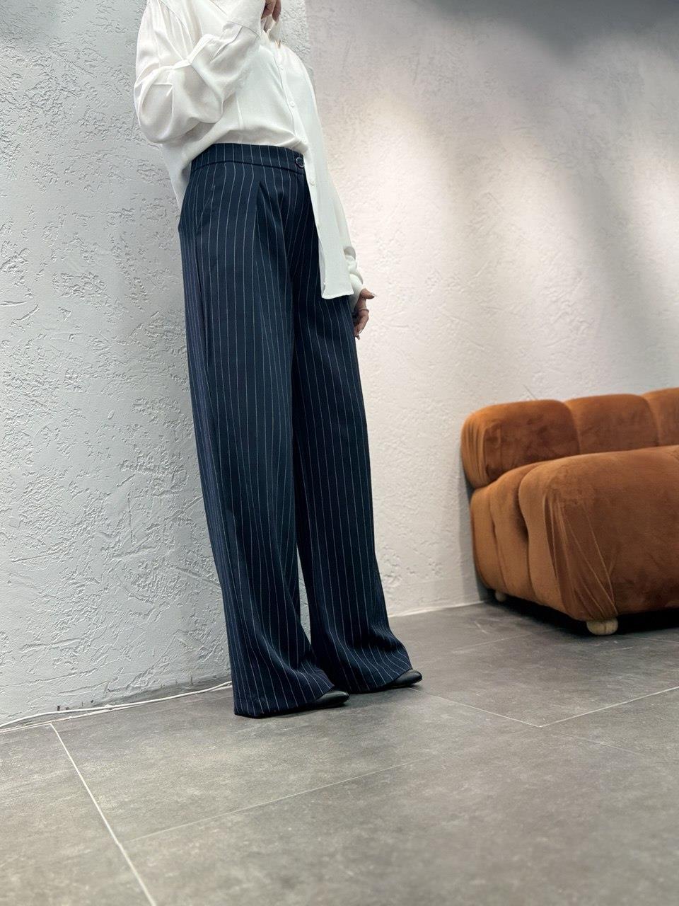 Çizgili Lacivert Premium Pantolon Lacivert