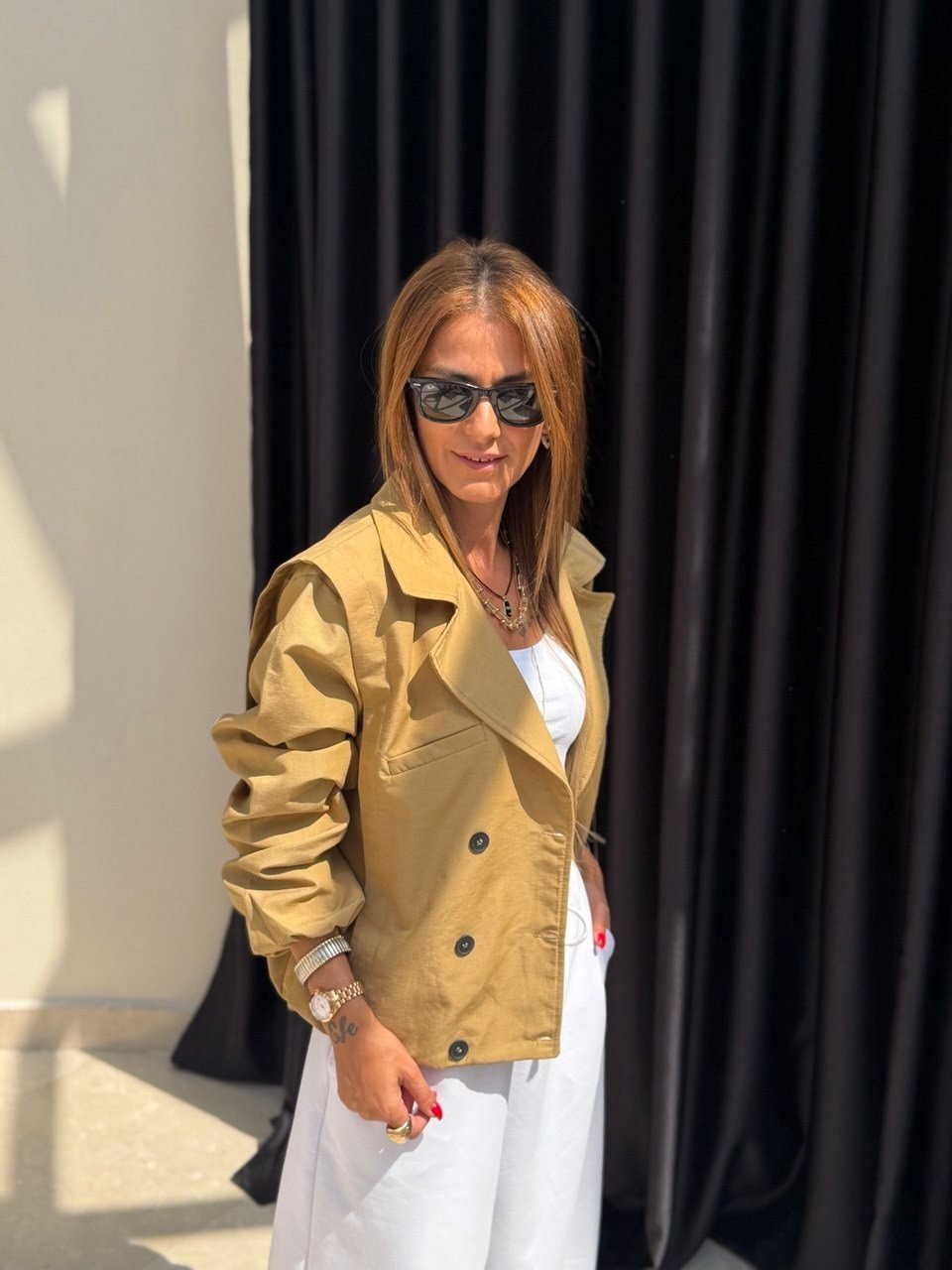 Marka Model Bomber Trenç Camel