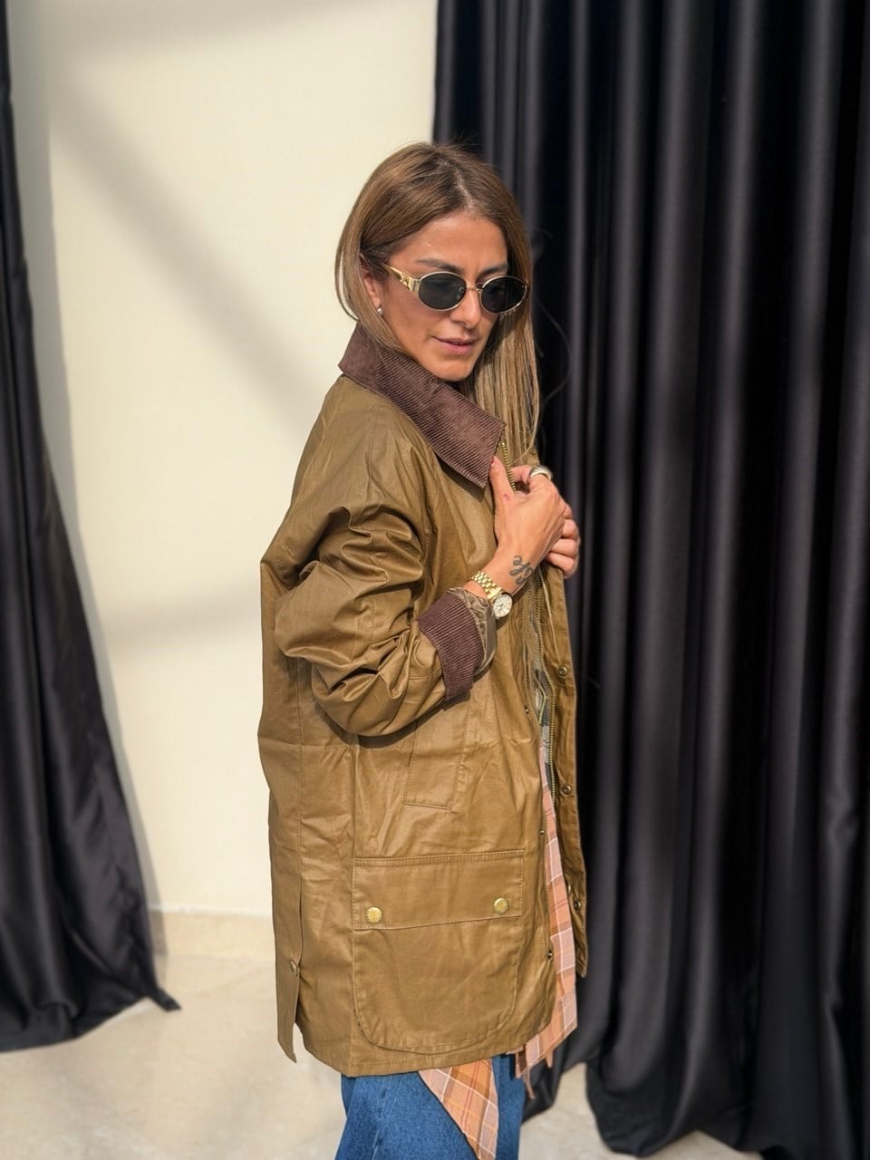 Marka Model Yaglı Deri Mont Yağ Yeşili