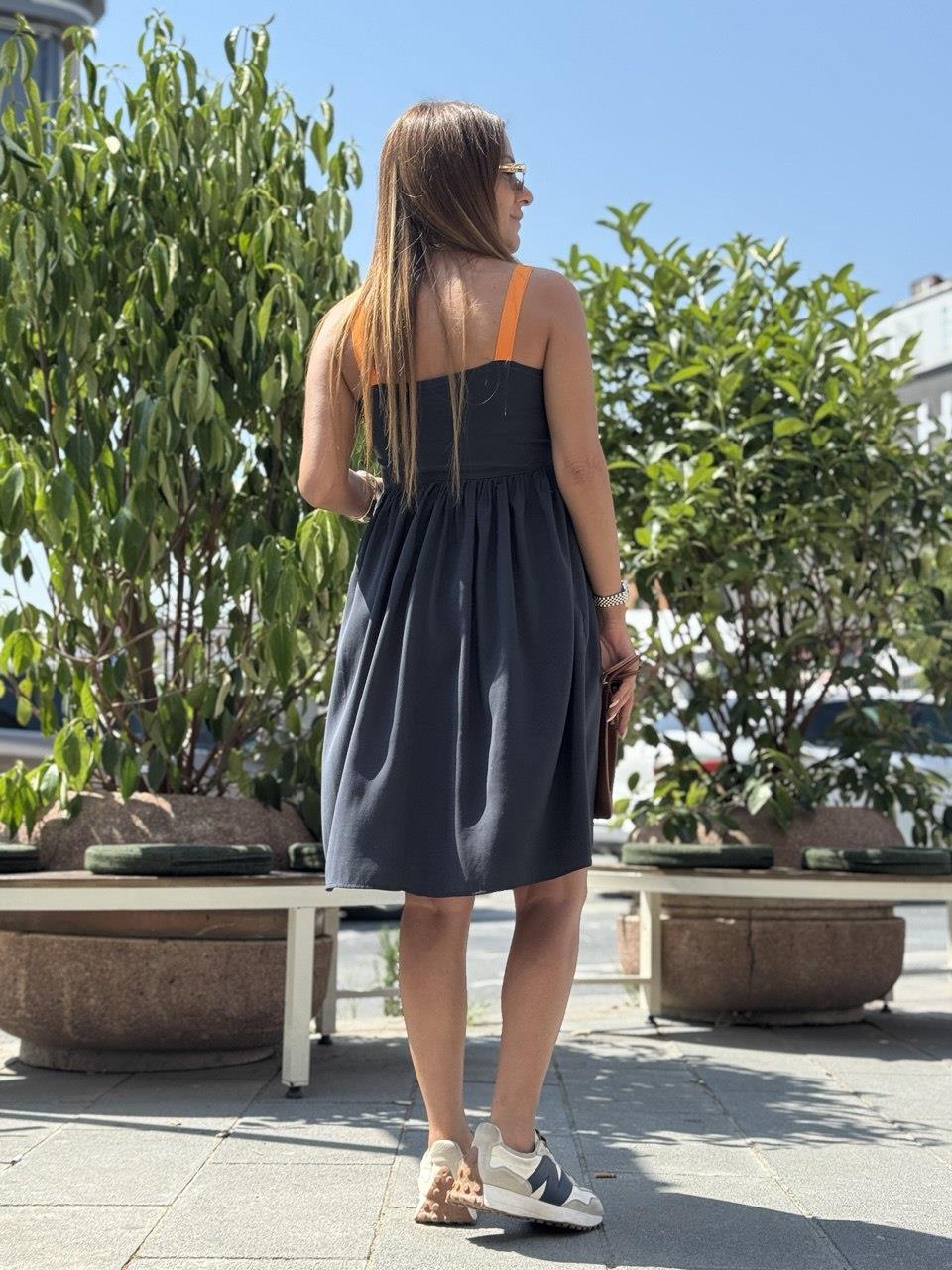 Orange Askılı Elbise 