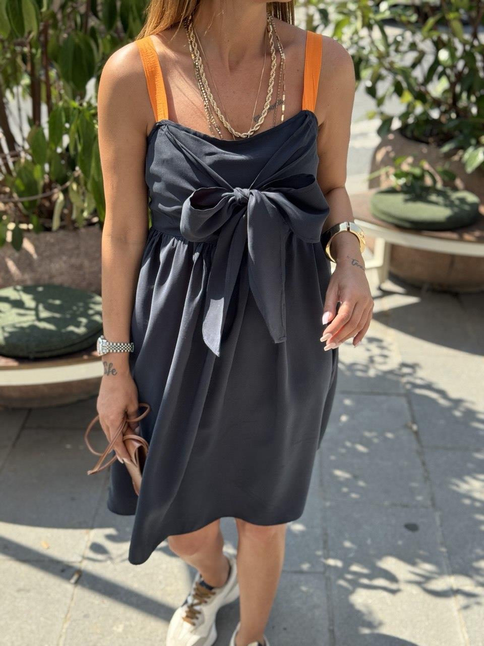 Orange Askılı Elbise 