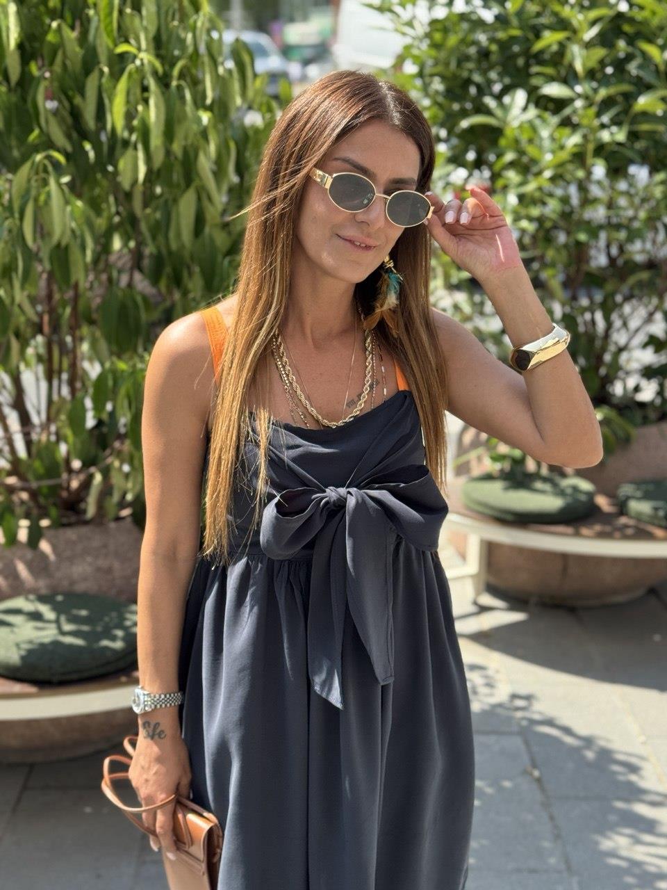 Orange Askılı Elbise 