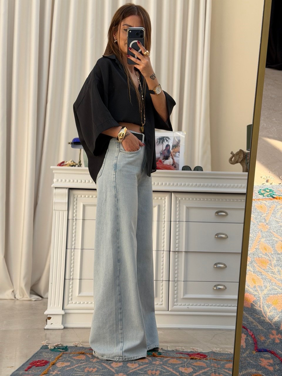 Orijinal Marka Paça Detaylı Tencel Jean