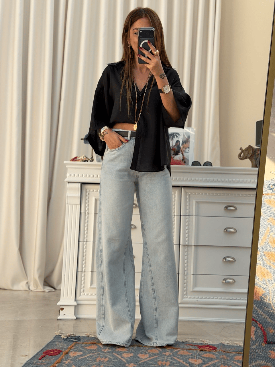 Orijinal Marka Paça Detaylı Tencel Jean