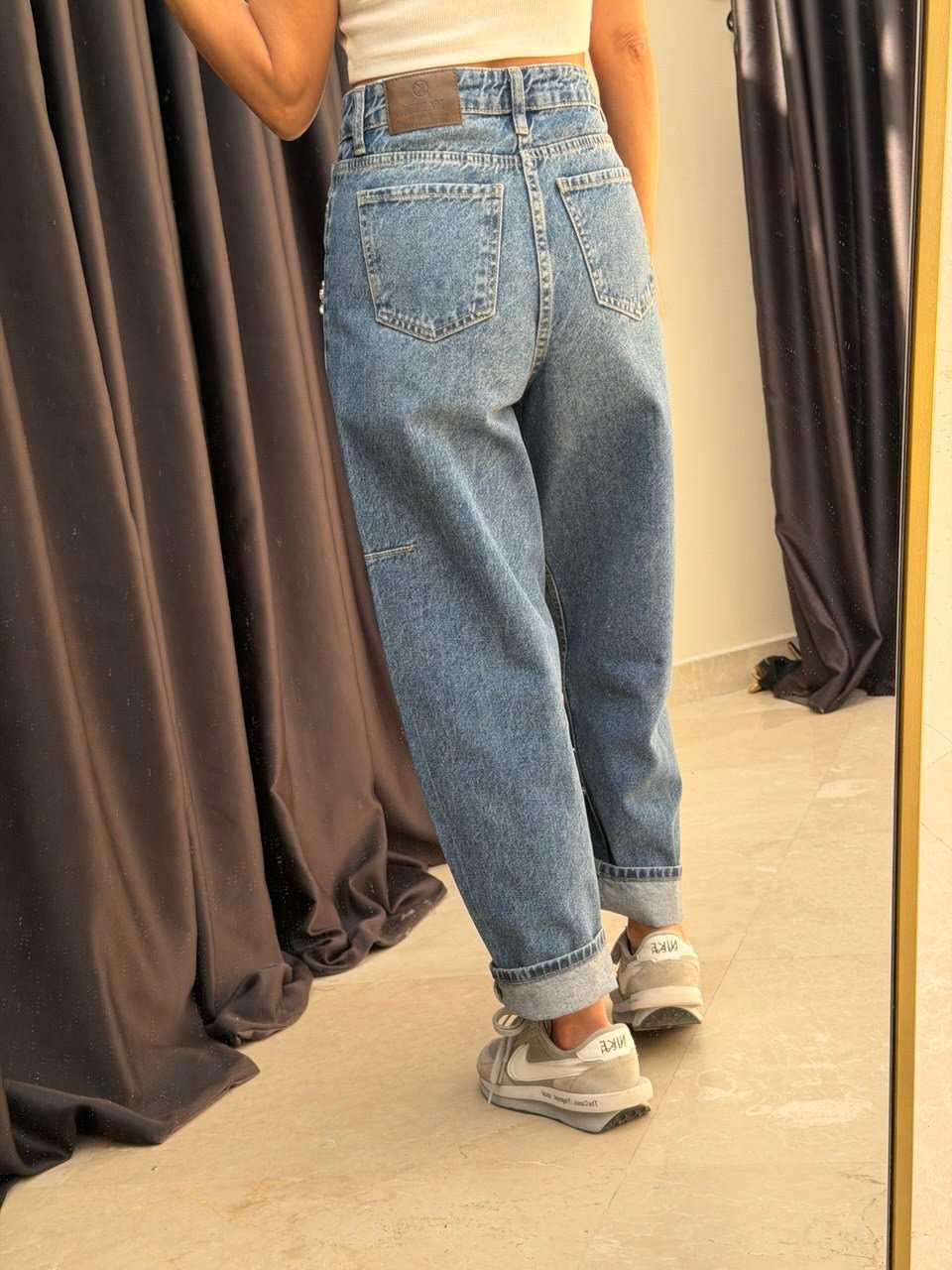 Taşlı Jean Mavi