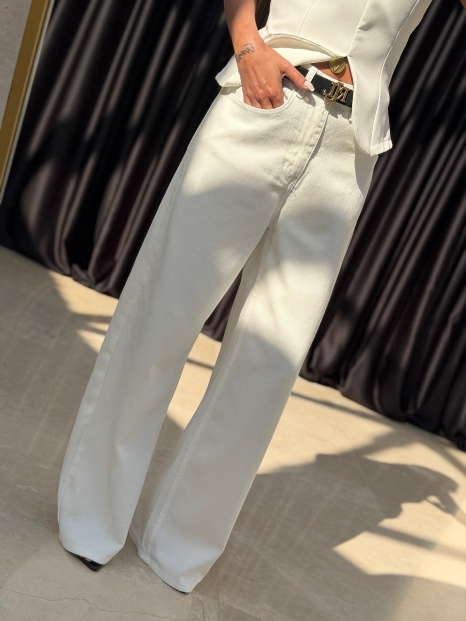 Tencel Jean Beyaz