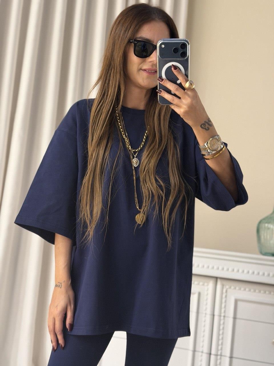 Truvakar Kol Oversize Tshirt Lacivert