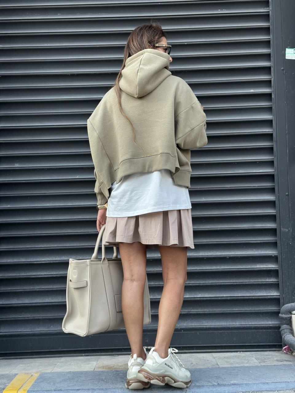 Yarasa Kol  Sweatshirt Haki