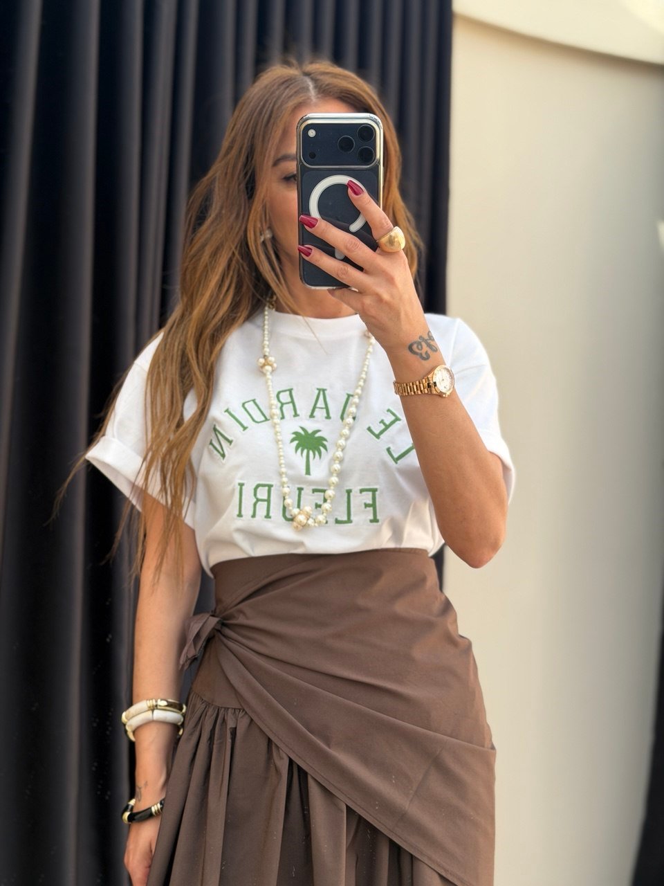 Yeşil Nakışlı Tshirt 
